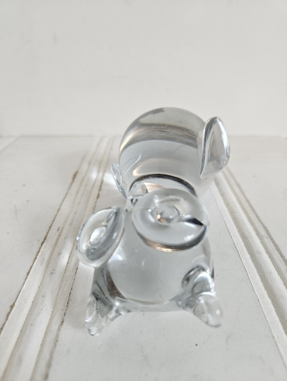 Vintage Art Glass Owl Figurine Paperweight Bullicante Controlled Bubble Clear OS - Picture 8 of 11